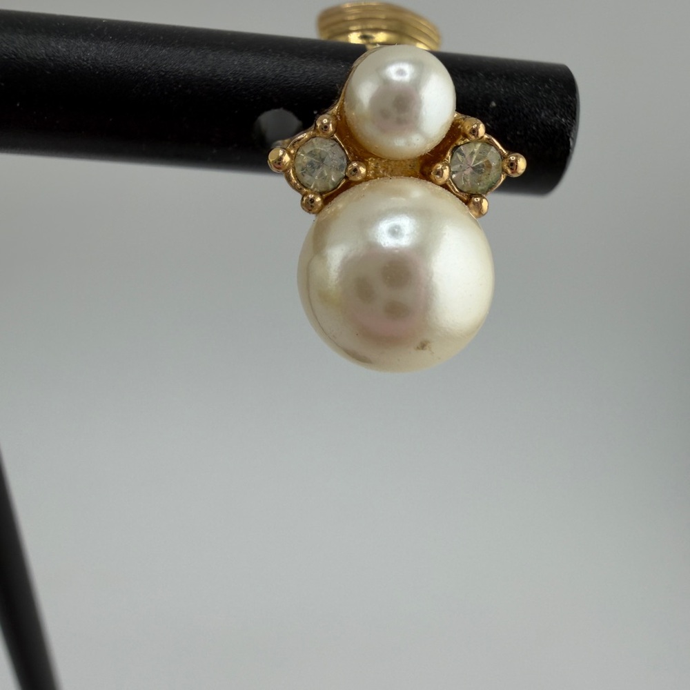 Vintage Christian Dior Pear/Crystal Clip Studs - Picture 3 of 6